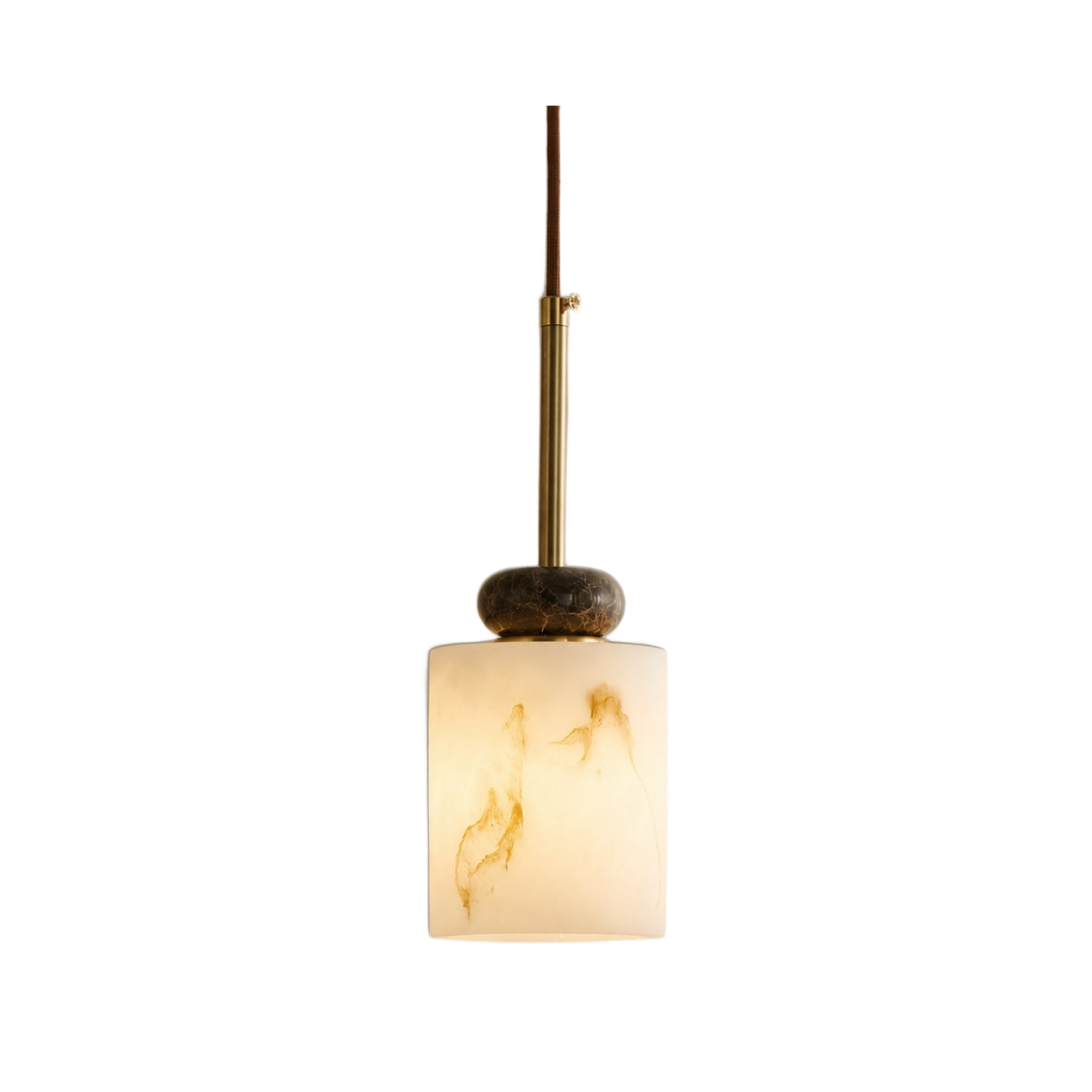Noctara Marble and Alabaster Pendant Lamp on white background