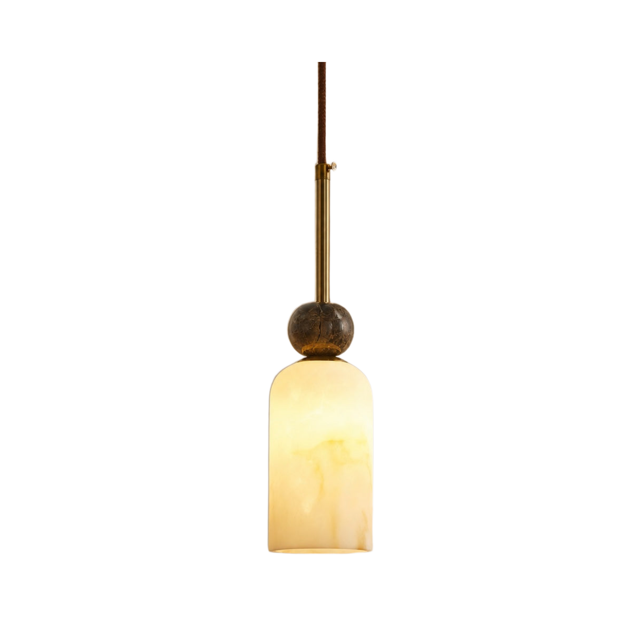 Noctara Marble and Alabaster Pendant Lamp on white background