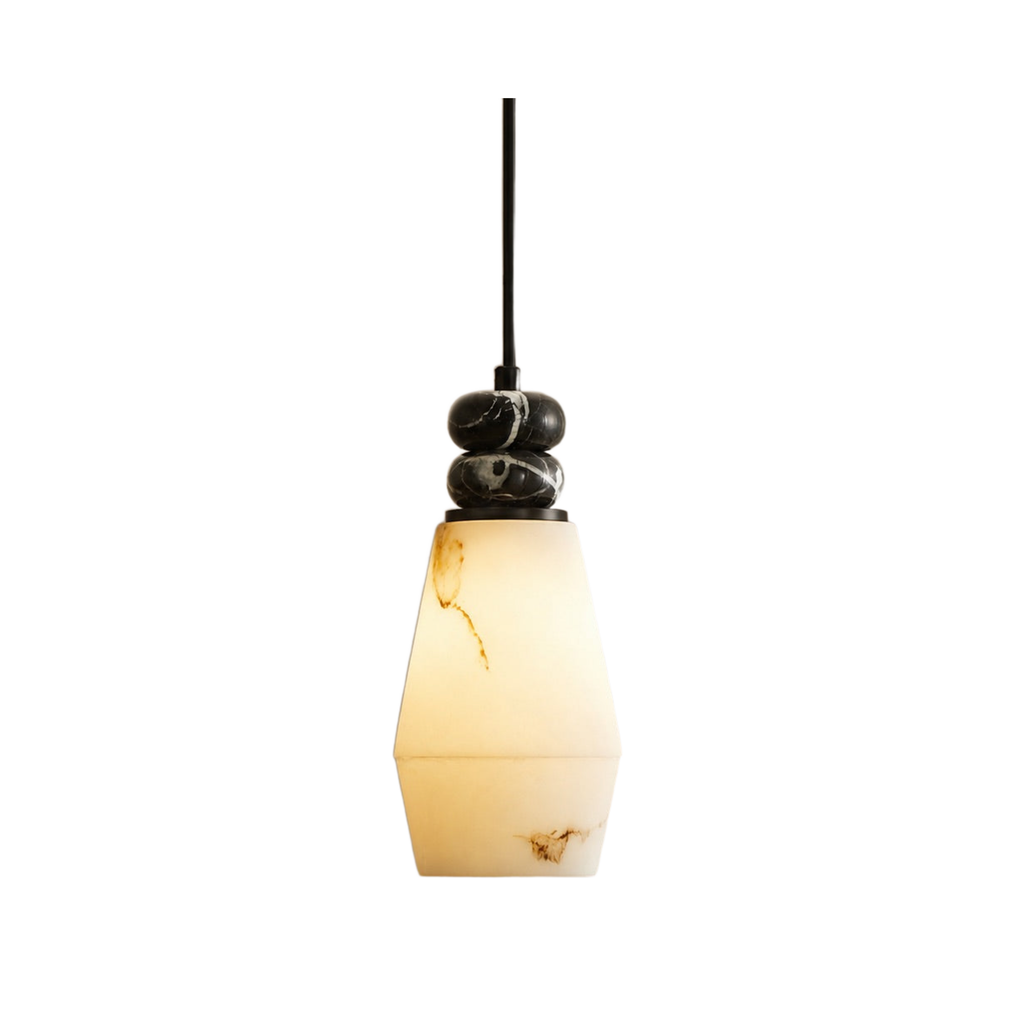 Noctara Marble and Alabaster Pendant Lamp on white background