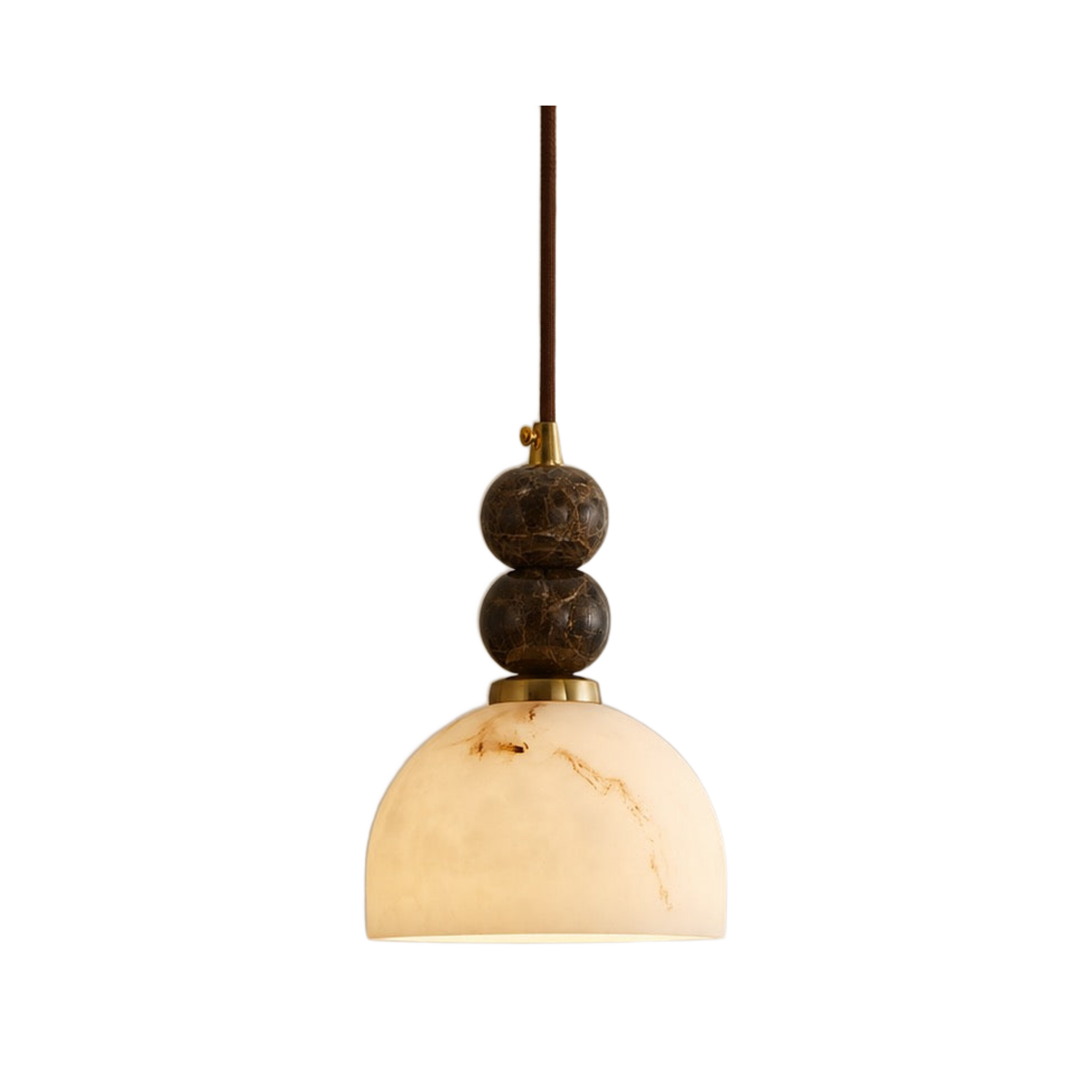 Noctara Marble and Alabaster Pendant Lamp on white background