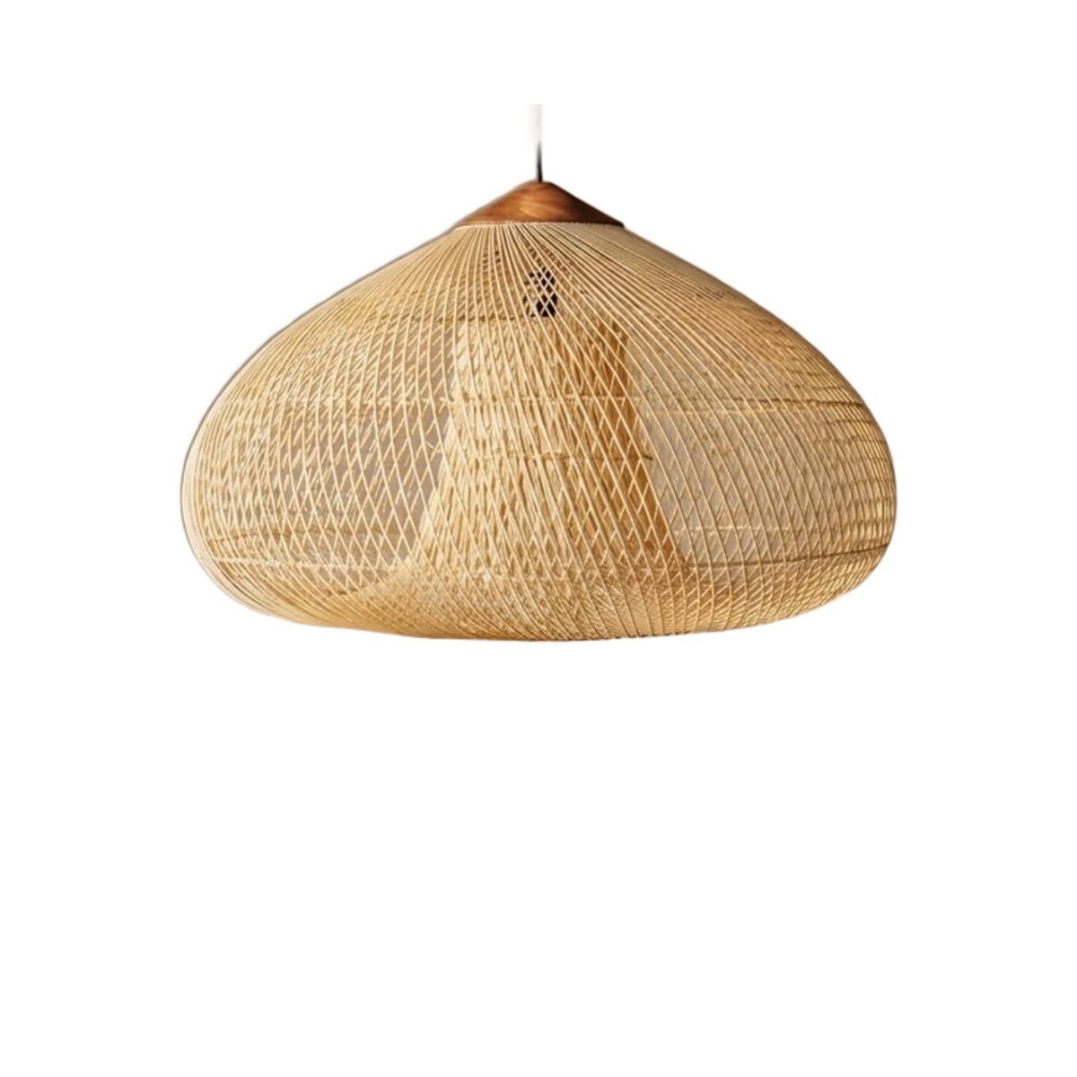 Milaya Handwoven Rattan Pendant Light on white background