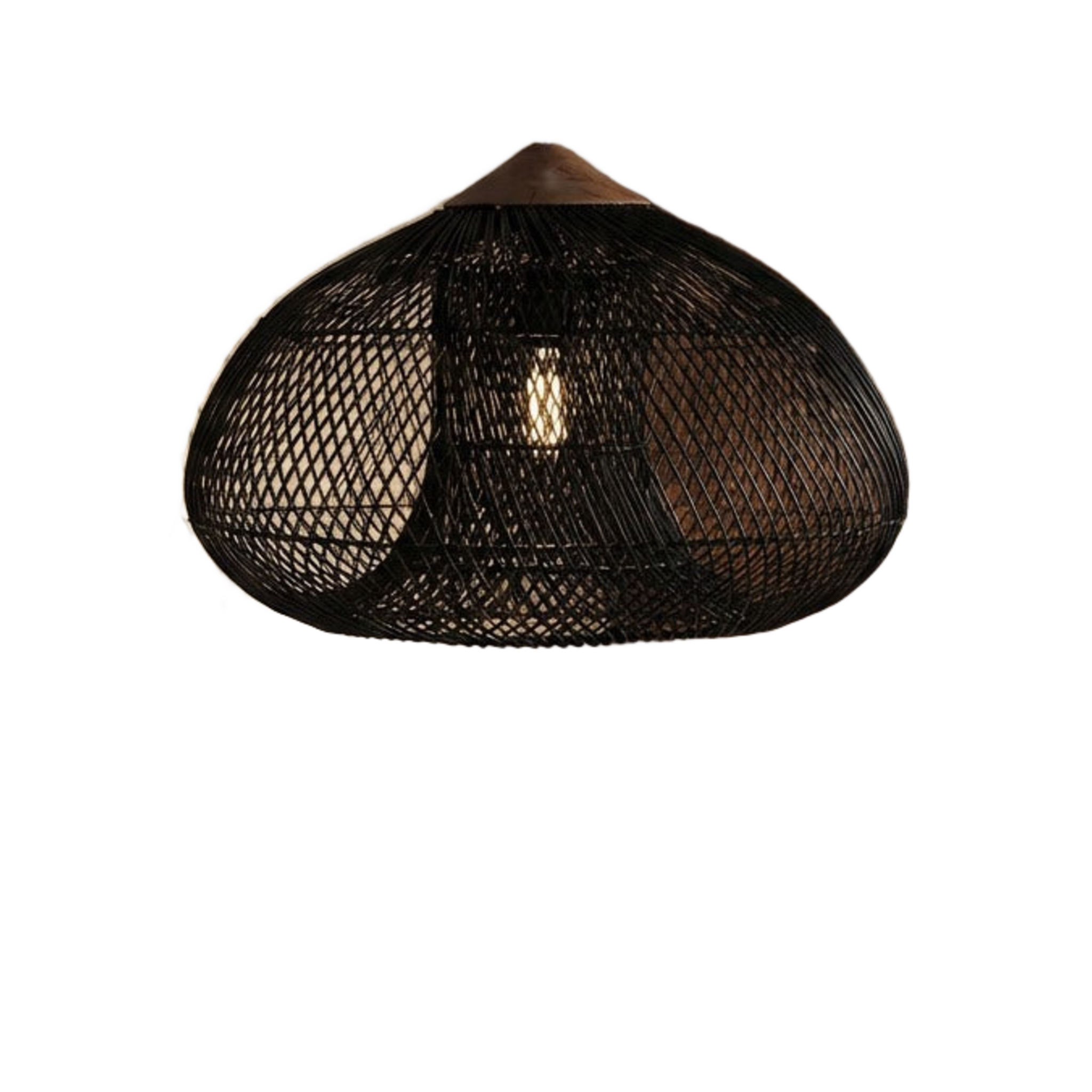 Milaya Handwoven Rattan Pendant Light on white background