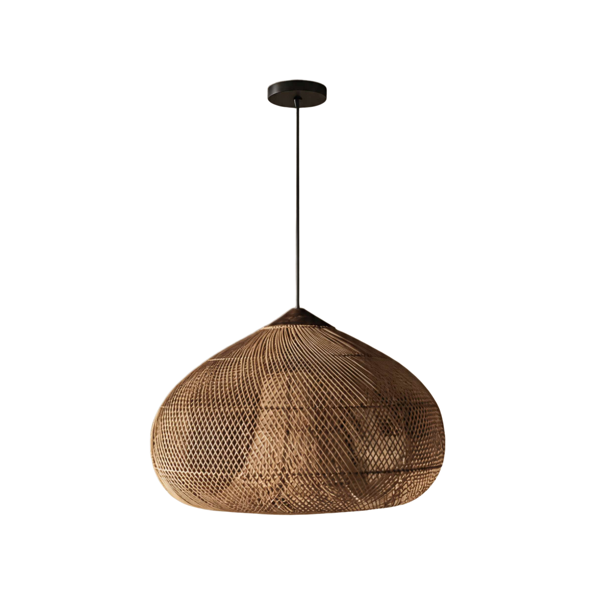 Milaya Handwoven Rattan Pendant Light on white background