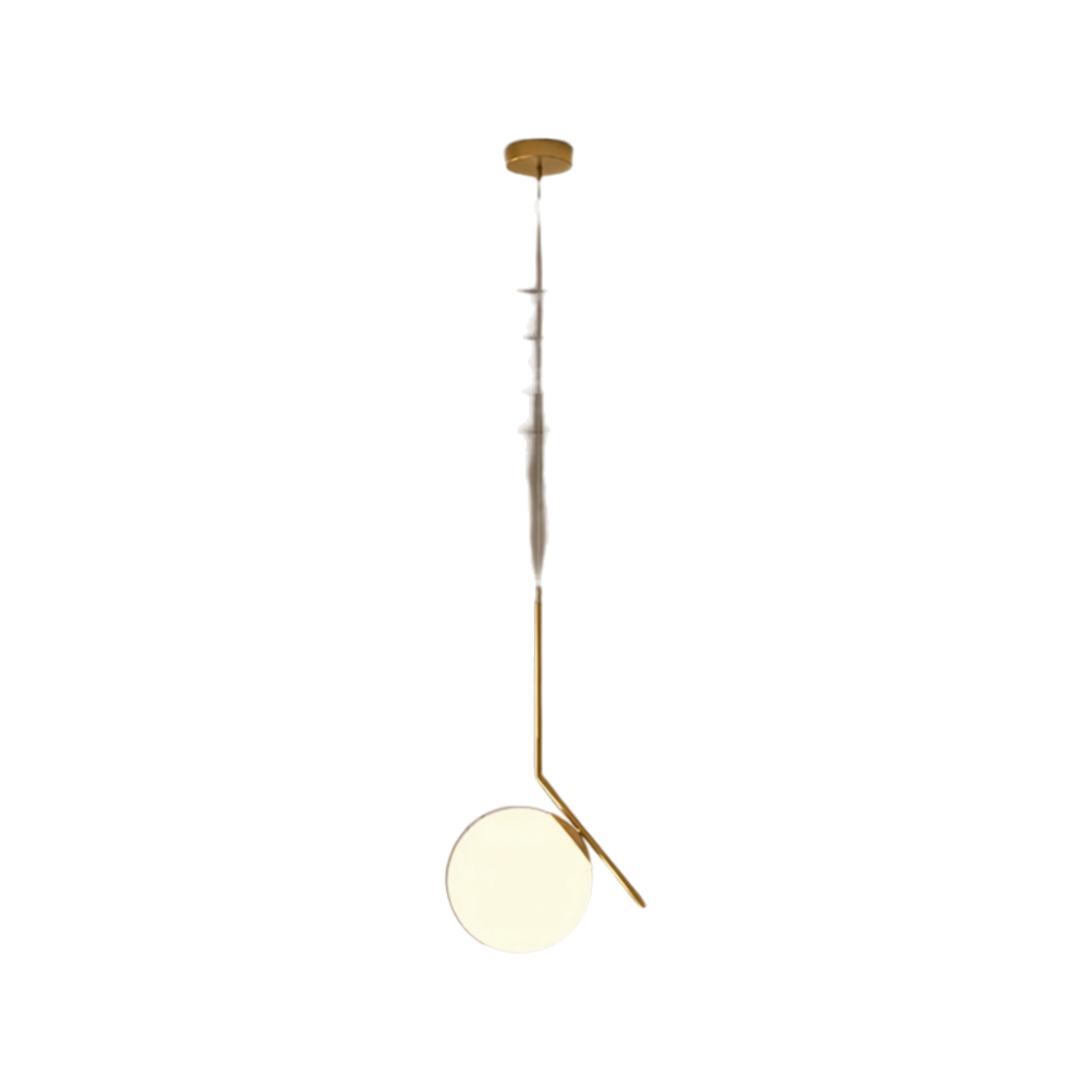Ostrella Brass Glass Globe Pendant Light on white background